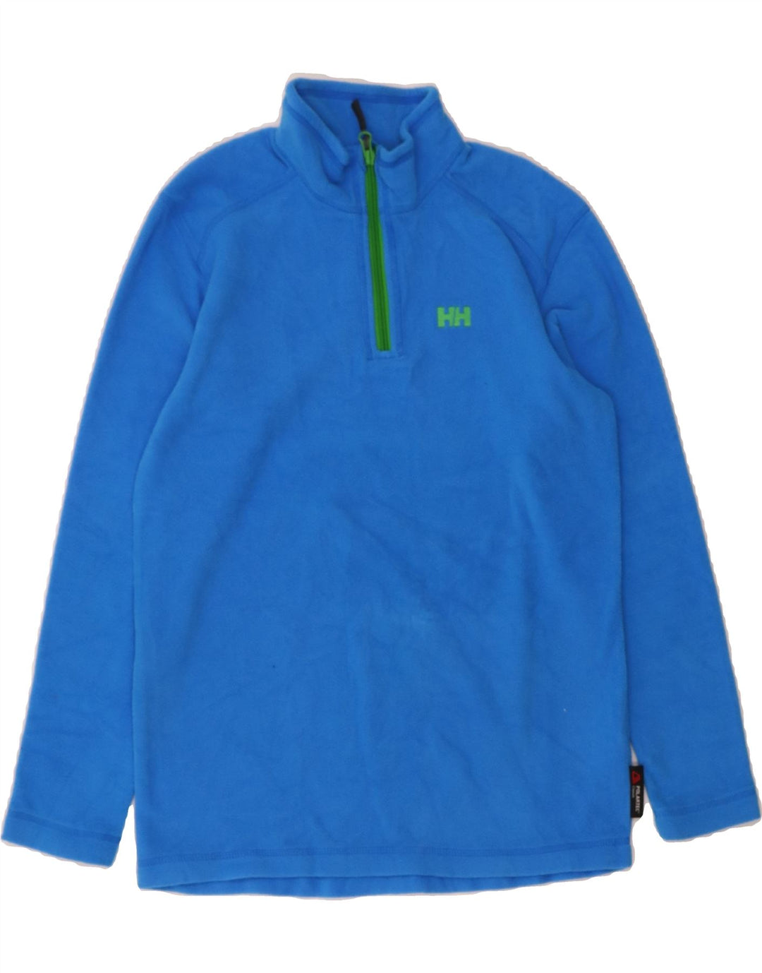 HELLY HANSEN Boys Zip Neck Fleece Jumper 11-12 Years Blue Polyester Vintage Helly Hansen and Second-Hand Helly Hansen from Messina Hembry 