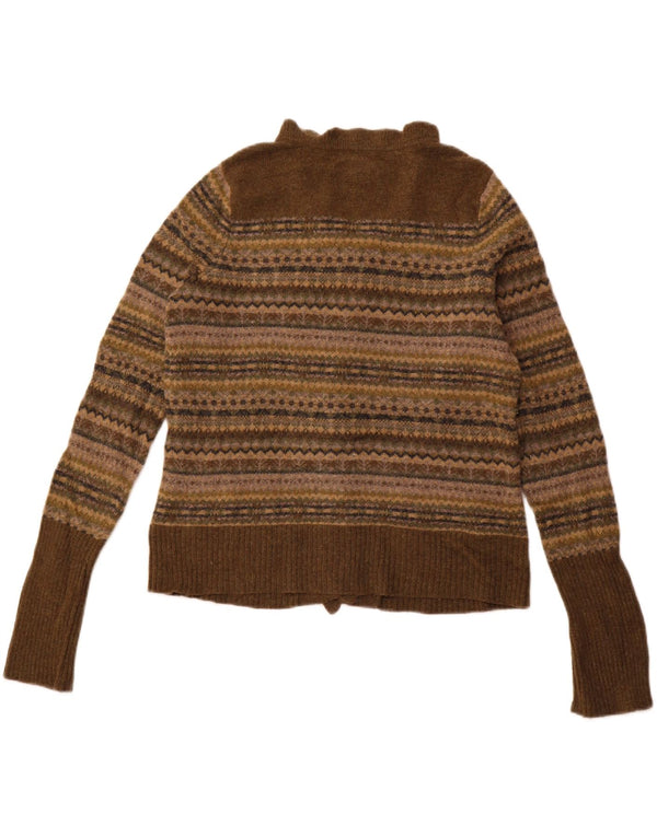 Eddie Bauer Dame Petite Cardigan Sweater UK 14 Stor grøn lammeuld