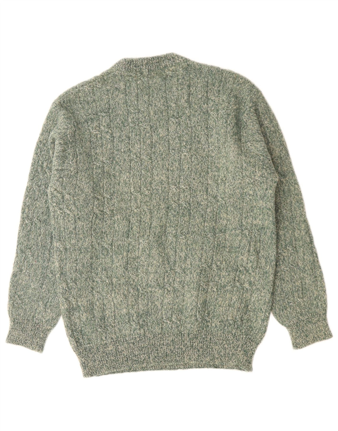 Stefanel Herre Crew Neck Jumper Sweater Small Green Flecked