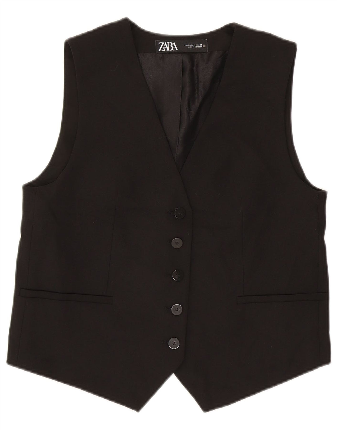 Zara Womens Crop vest UK 14 Medium Black Polyester
