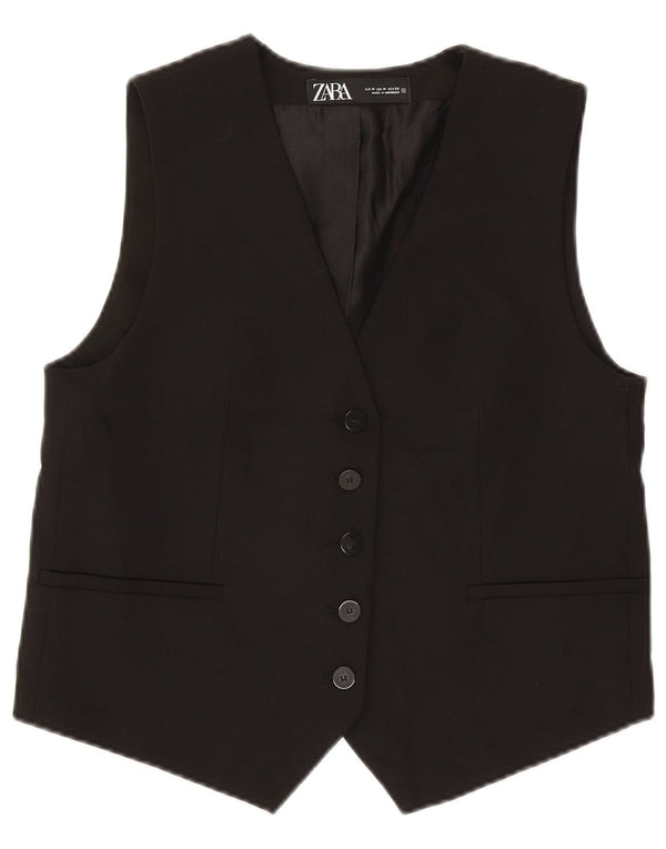 Zara Womens Crop vest UK 14 Medium Black Polyester