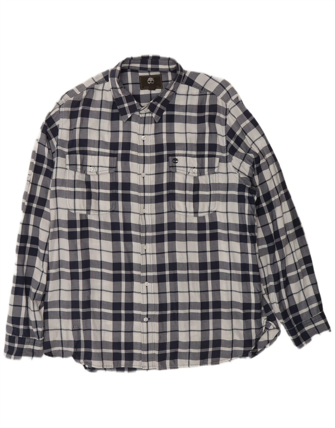 TIMBERLAND Herre Regular Fit skjorte 2XL marineblå ternet bomuld