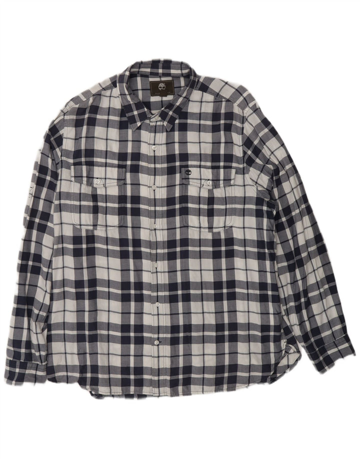 TIMBERLAND Herre Regular Fit skjorte 2XL marineblå ternet bomuld