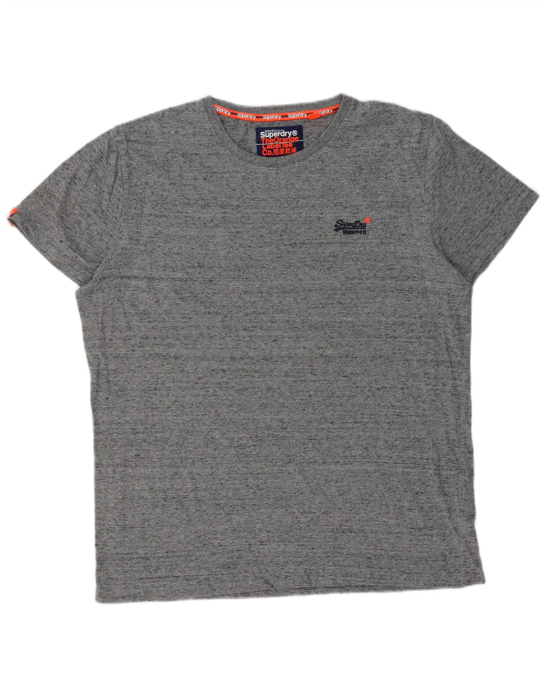 SUPERDRY Herre T-Shirt Top 2XL Grå Flecked Bomuld