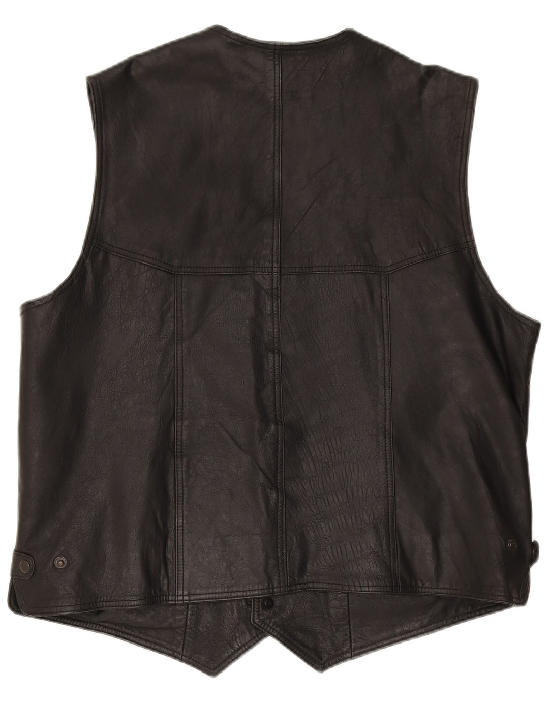 VINTAGE Herre lædervest 3XL sort læder