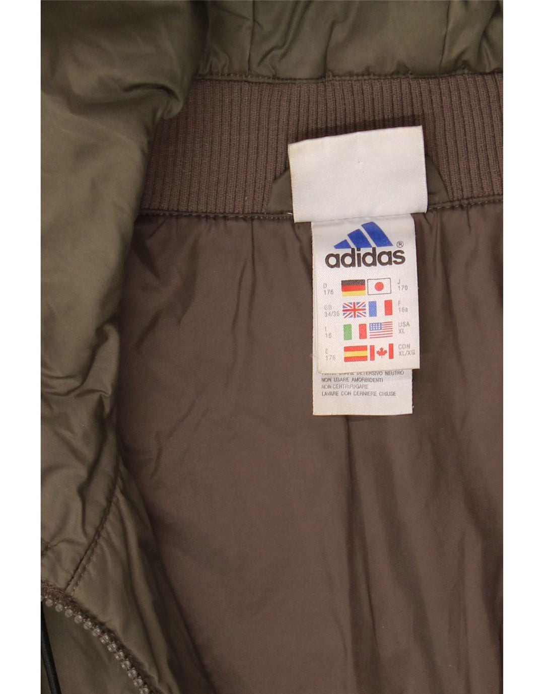Adidas drenge hætte vindjakke 15-16 år Khaki polyamid