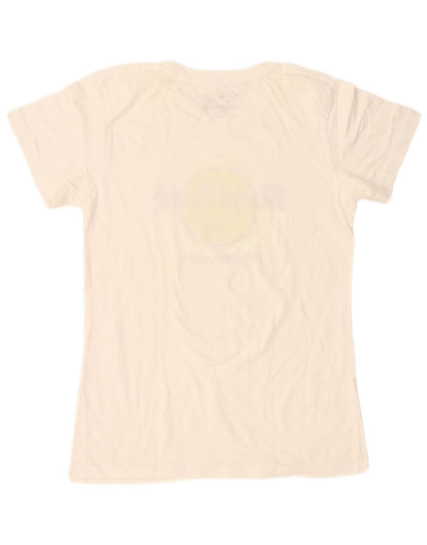 Hard Rock Cafe Dame Copenhagen Grafisk T-Shirt Top UK 12 Medium White