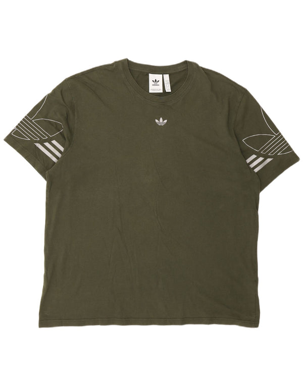 Adidas Herre grafisk T-shirt Top XL Grøn Bomuld