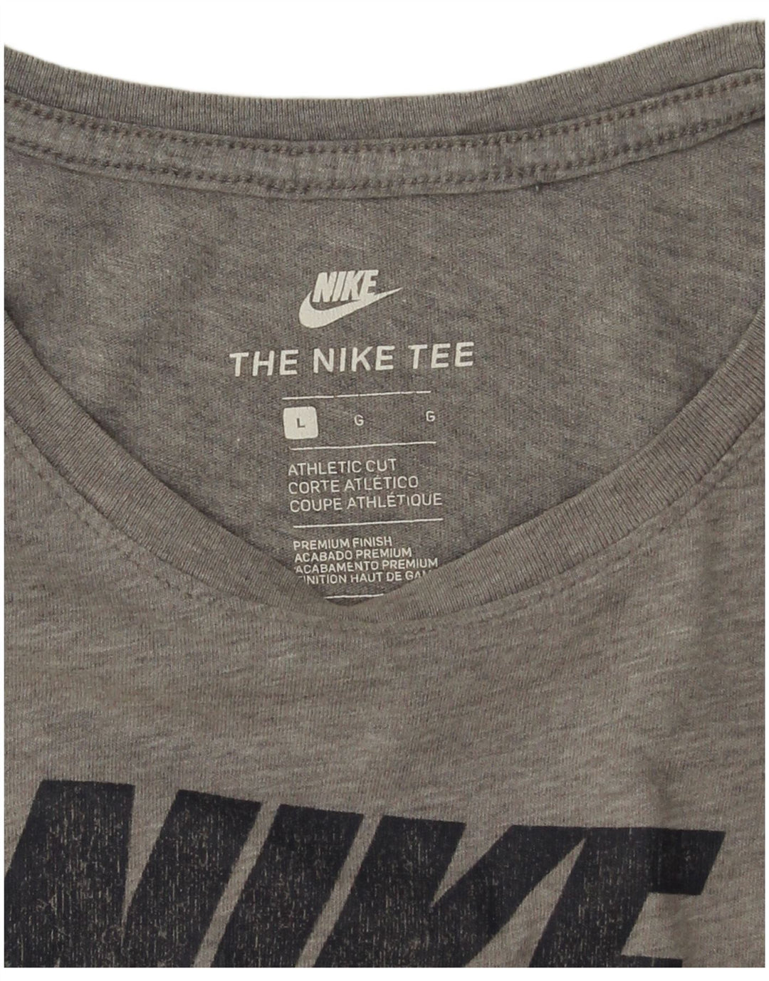 Nike Herre Athletic Cut Grafisk T-Shirt Top Stor Grå Flecked