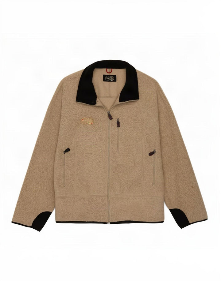 Fila Herre Fleecejakke UK 40 Stor Beige Colourblock Polyester
