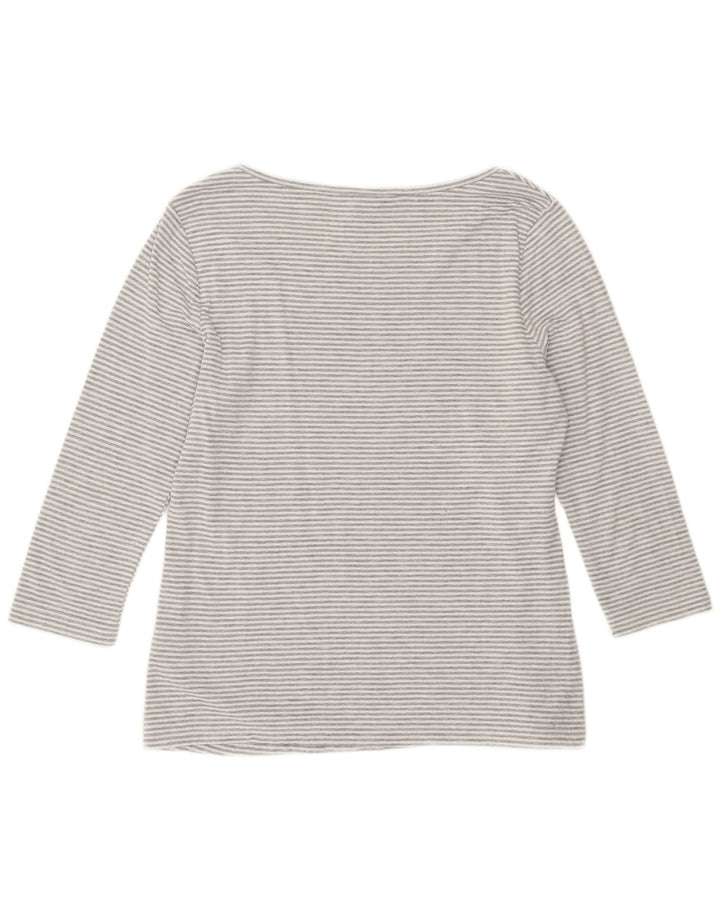 Besætningstøj Dame Top 3/4 ærmer UK 16 Stor grå stribet polyester