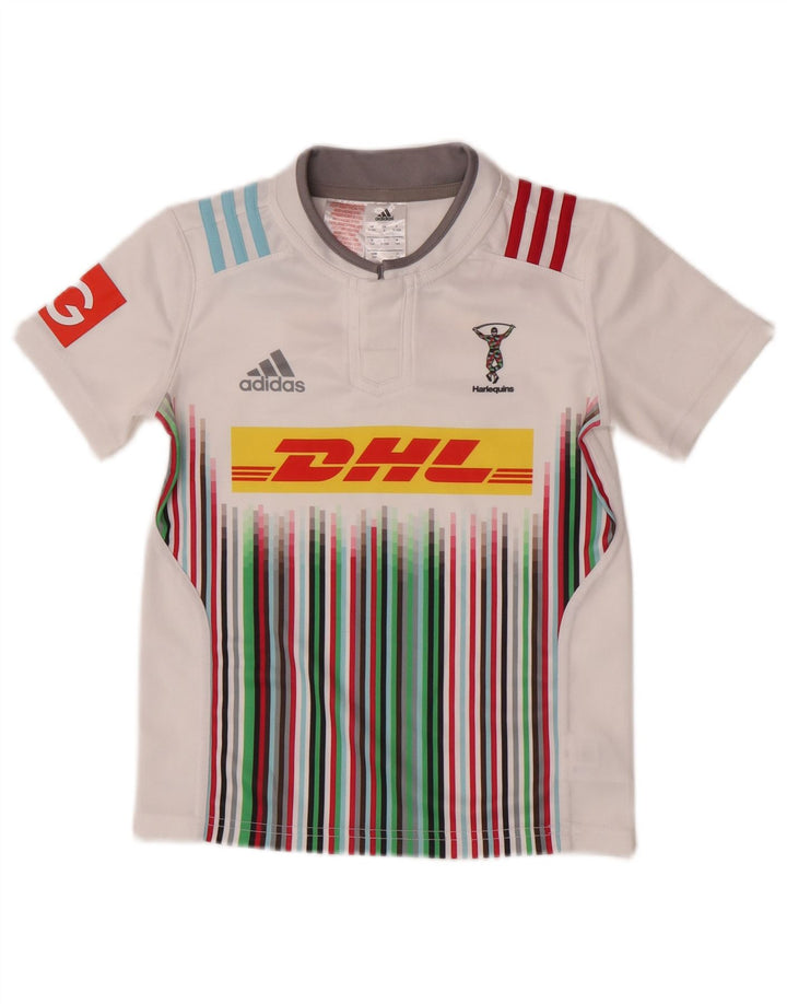 Adidas drenge grafisk t-shirt top 9-10 år hvid polyester