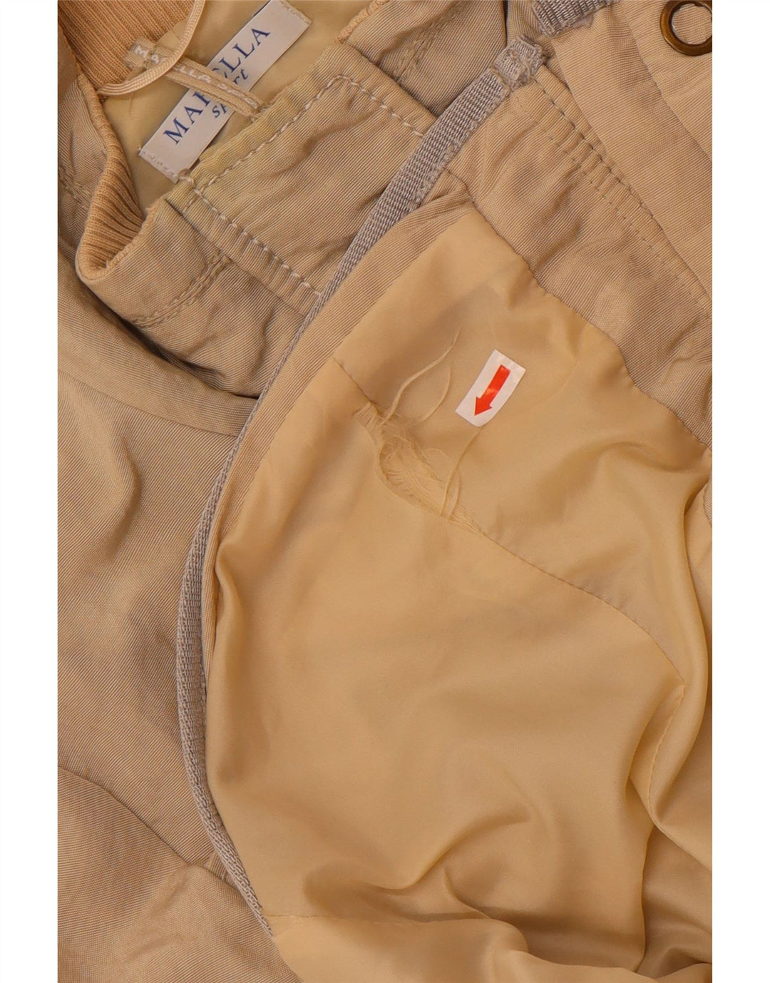 Marella Womens Crop Bomber Jacket UK 8 Small Beige Polyamid