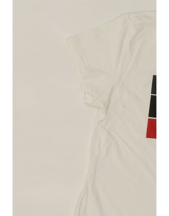 LEVI'S Womens Graphic T-Shirt Top UK 14 Medium White Vintage Levi's and Second-Hand Levi's from Messina Hembry 