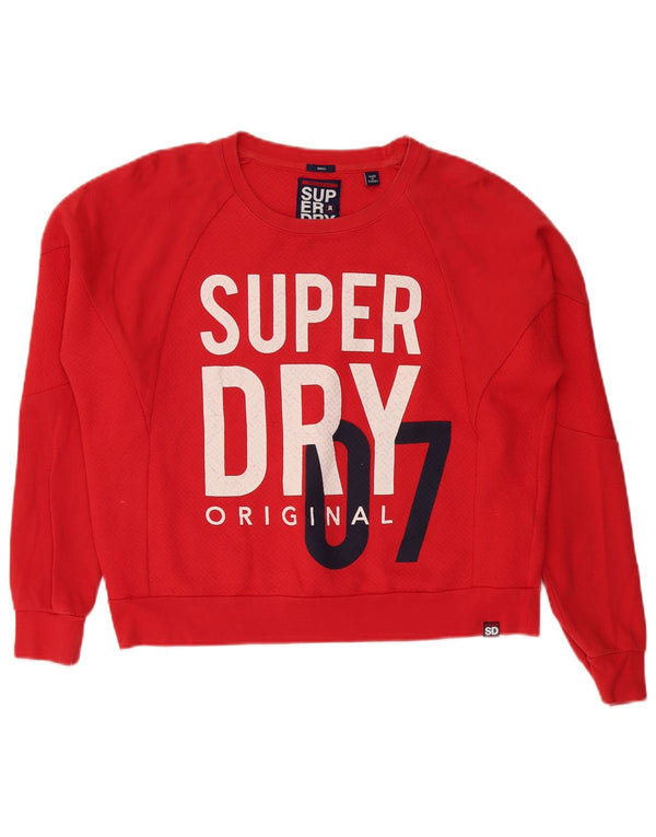 Superdry Womens Grafisk Oversized Sweatshirt Jumper UK 10 Small Blue Cotton