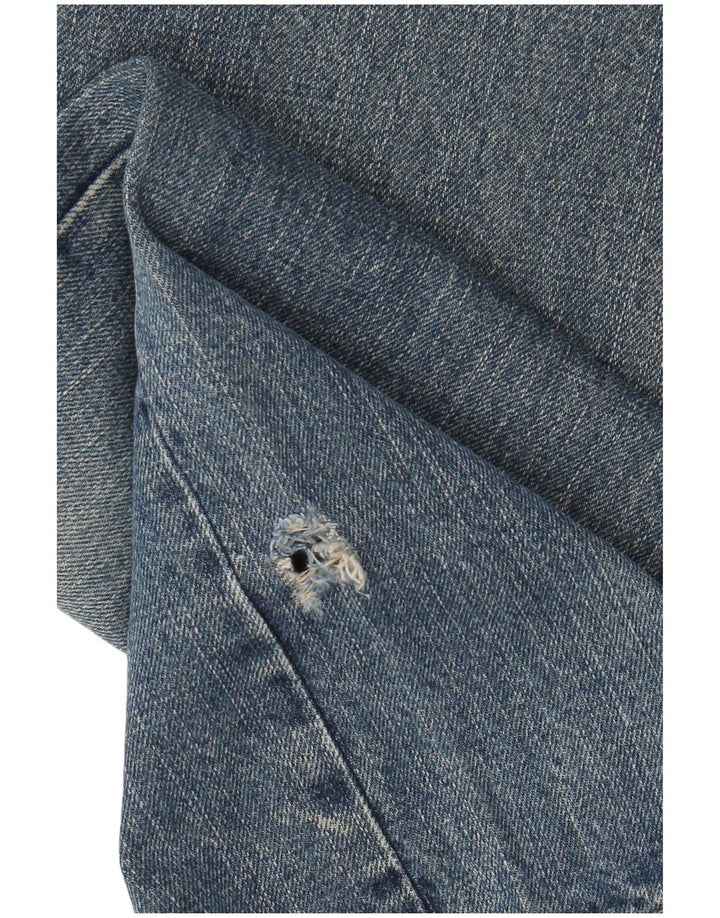 Armani Herre Distressed Straight Jeans W34 L32 Blå Bomuld