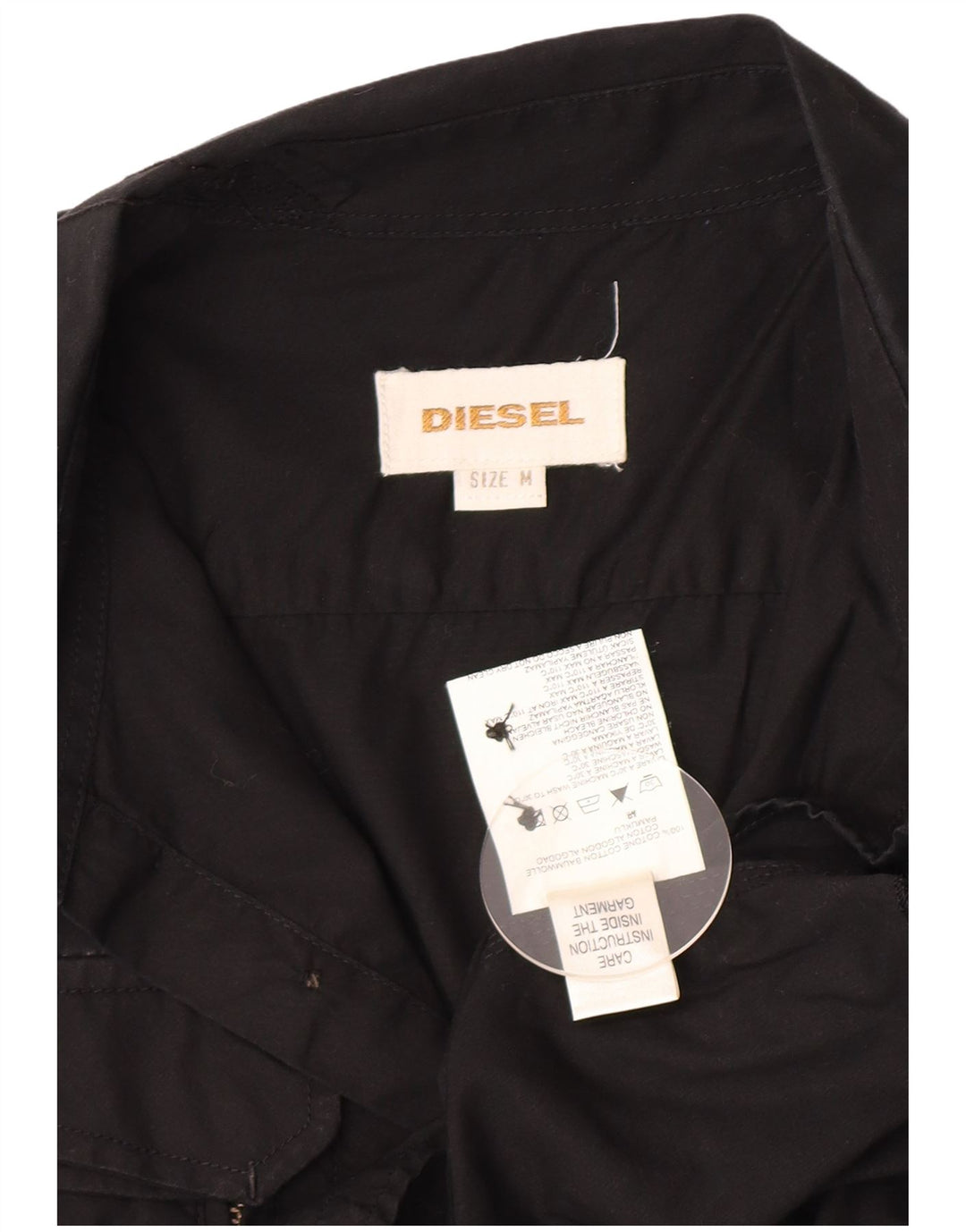 Diesel Herre Militærskjorte Medium Sort Bomuld