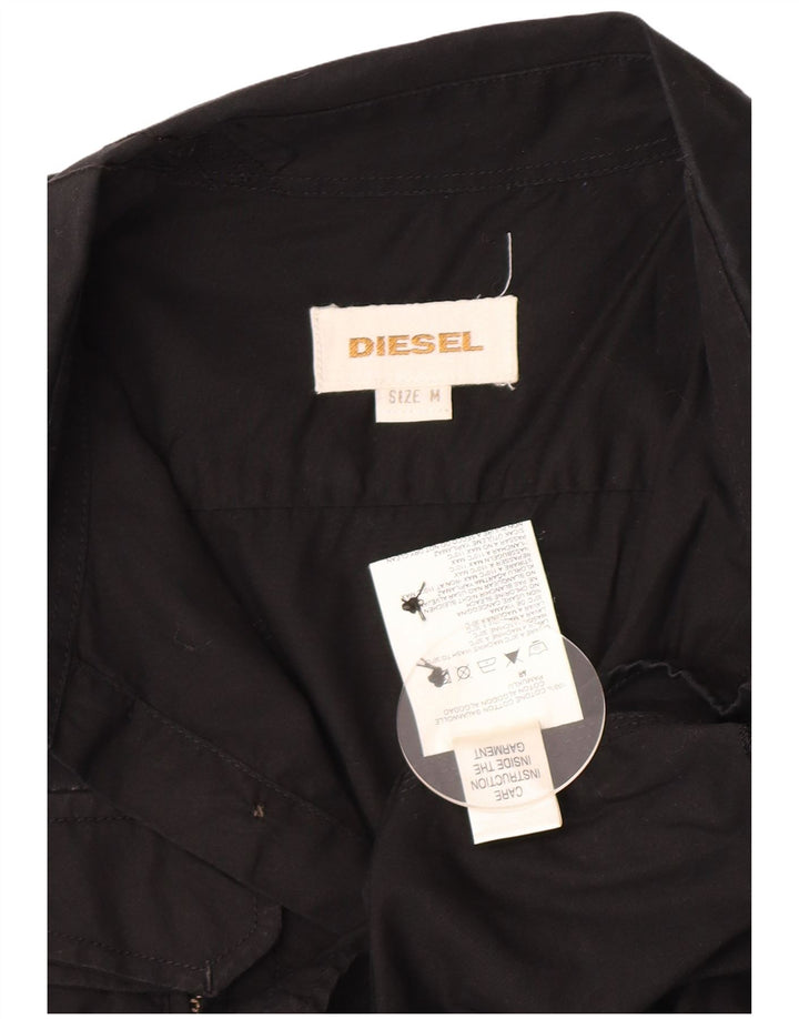Diesel Herre Militærskjorte Medium Sort Bomuld
