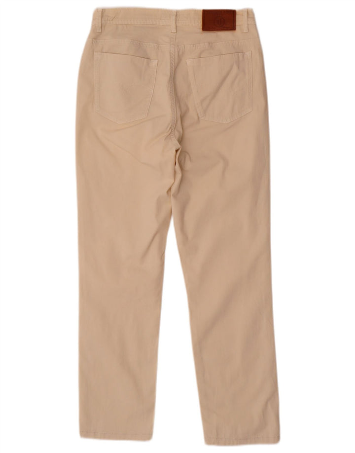 Trussardi Dame Slim Cropped Trousers IT 42 Medium W28 L25 Beige Bomuld