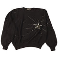 Vintage Kvinders Oversized Crop Crew Neck Jumper Sweater IT 46 Large Black