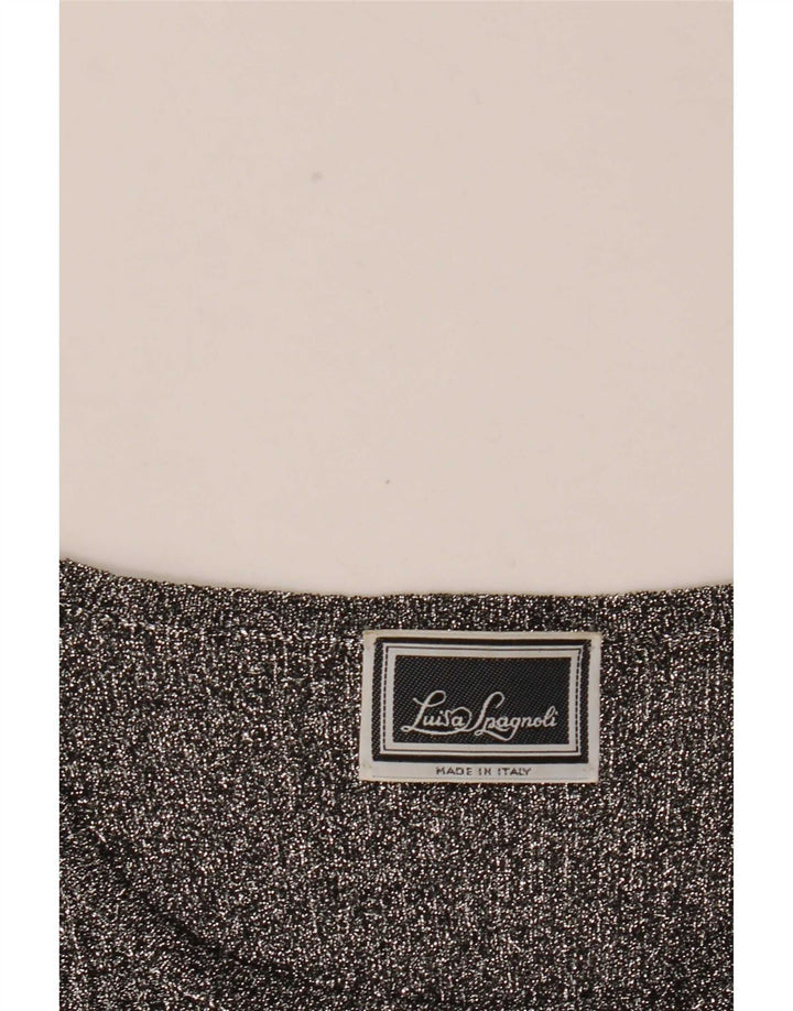 Luisa Spagnoli Dame Top Langærmet UK 12 Medium Grå Flecked