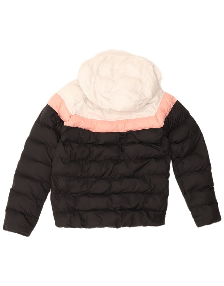 NIKE Polstret hættejakke til drenge 10-11 år Medium Sort Colourblock