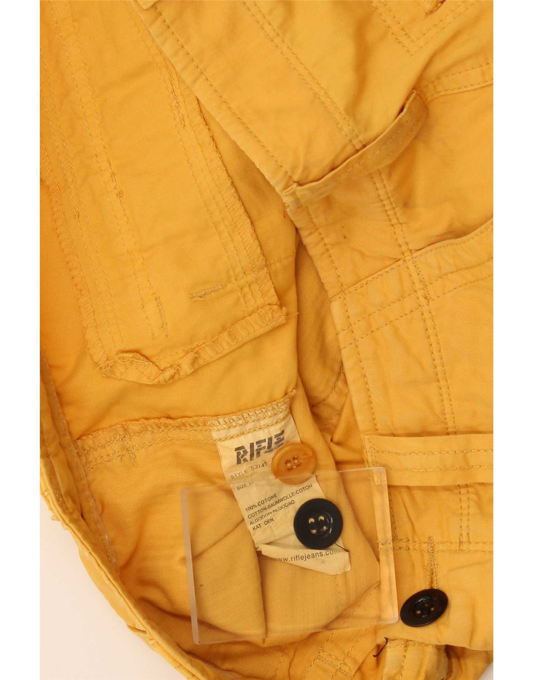 Rifle Herre Cargo Shorts W33 Medium Gul Bomuld