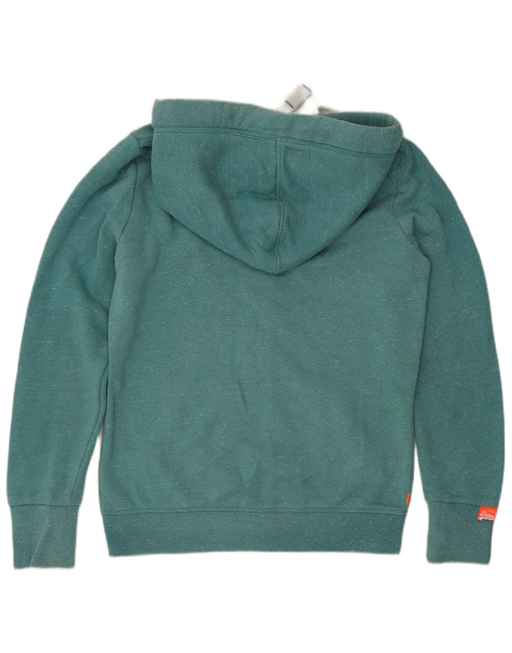 Superdry hættetrøje med lynlås til mænd mellemgrøn flækket bomuld