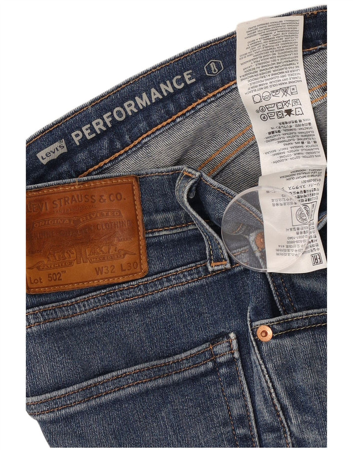 Levi's Herre 502 tilspidsede jeans W32 L30 blå bomuld