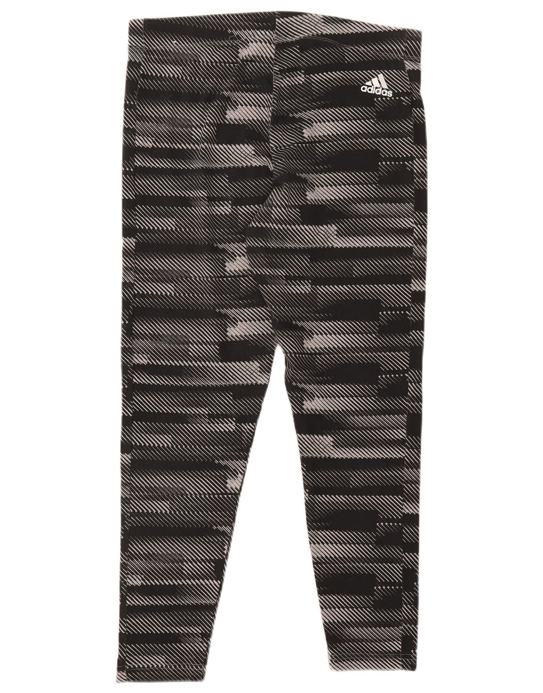ADIDAS Grafiske Leggings til kvinder UK 16/18 Stor sortstribet bomuld