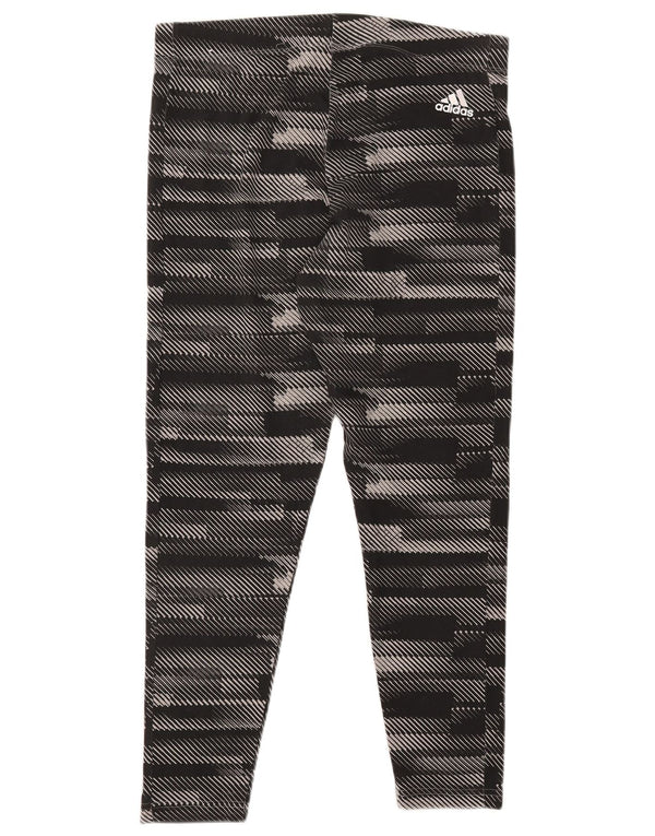 ADIDAS Grafiske Leggings til kvinder UK 16/18 Stor sortstribet bomuld