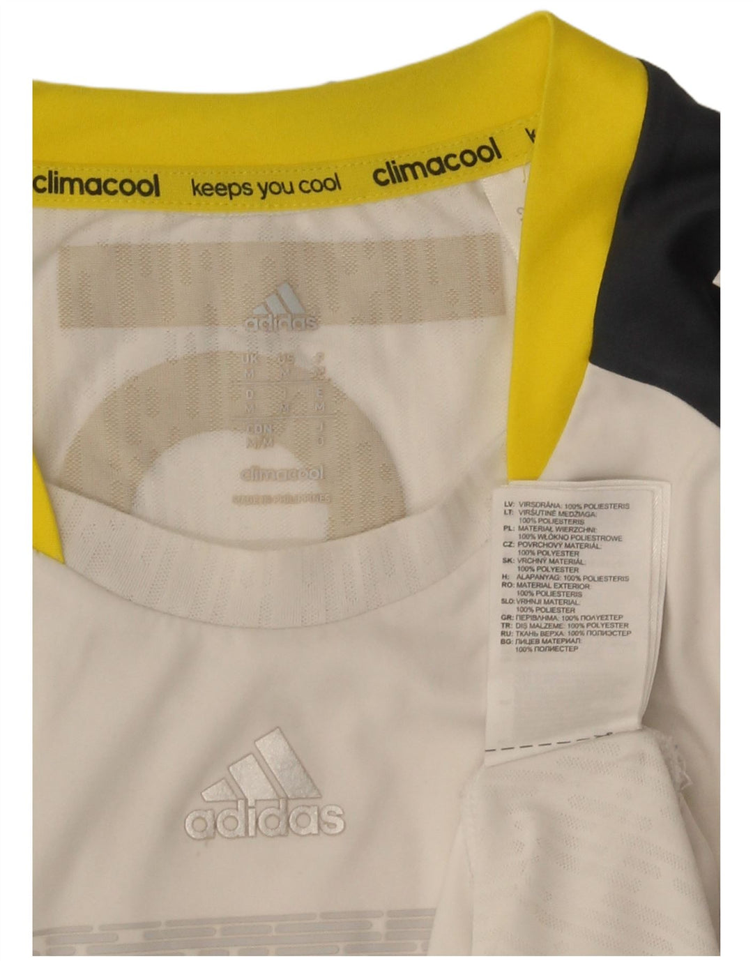 Adidas Herre Climacool Grafisk T-Shirt Top Medium White Colourblock