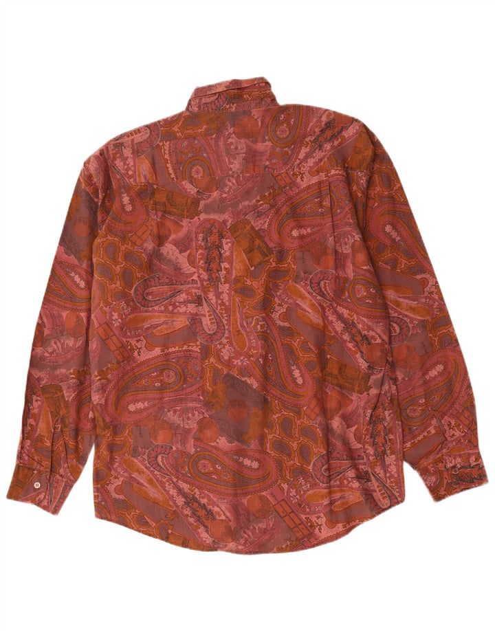 Vintage herreskjorte stor pink Paisley