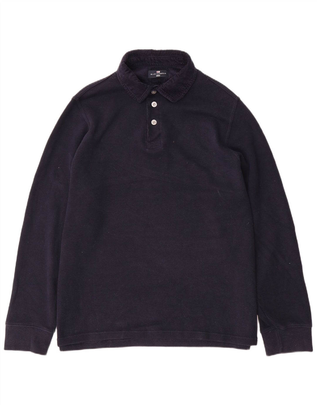 Marks & Spencer Herre Blue Harbor langærmet poloshirt Stor marineblå