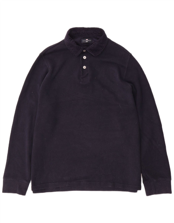 Marks & Spencer Herre Blue Harbor langærmet poloshirt Stor marineblå