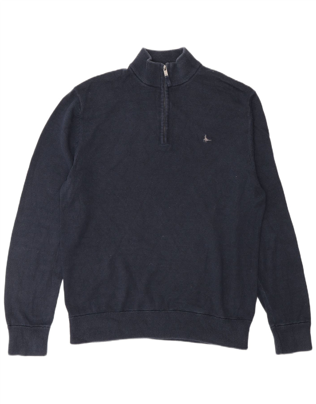 Jack Wills Herre Zip Neck Jumper Sweater Stor Marineblå Bomuld