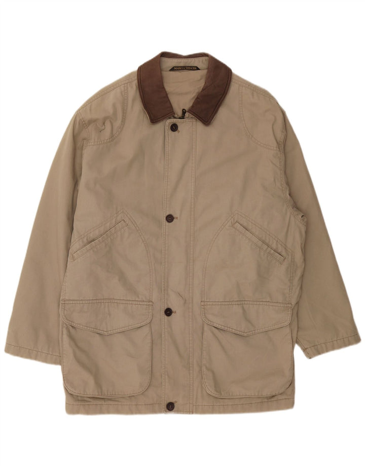 Marks & Spencer Herre Utility Jacket UK 38 Medium Beige Bomuld