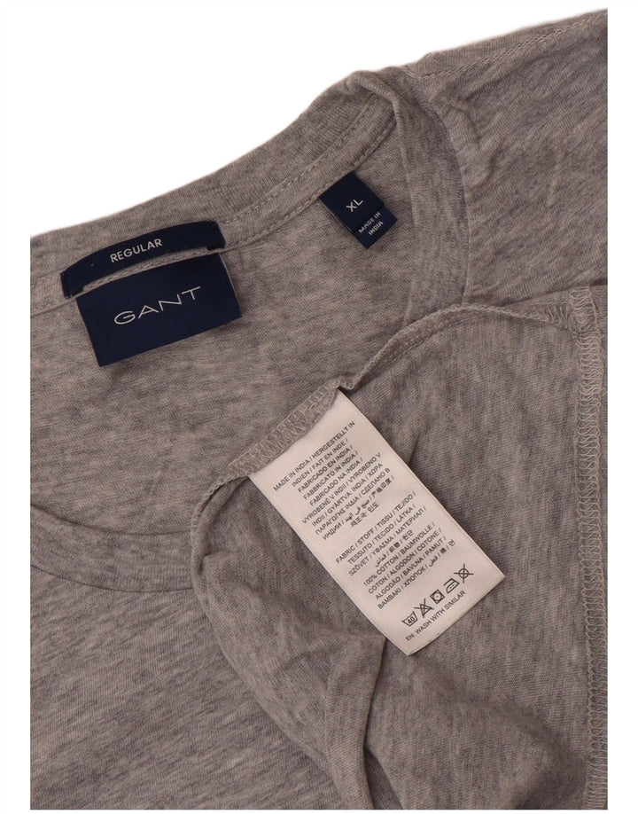 GANT Herre Regular Fit T-Shirt Top XL Grå Bomuld