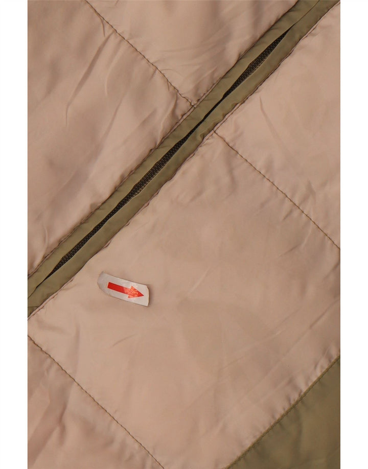 ASICS Dame Polstret Gilet UK 14 Medium Khaki Colourblock Polyester