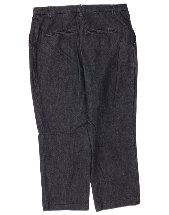 Marks & Spencer Dame Capri Bukser UK 12 Medium W30 L22 Navy Blue