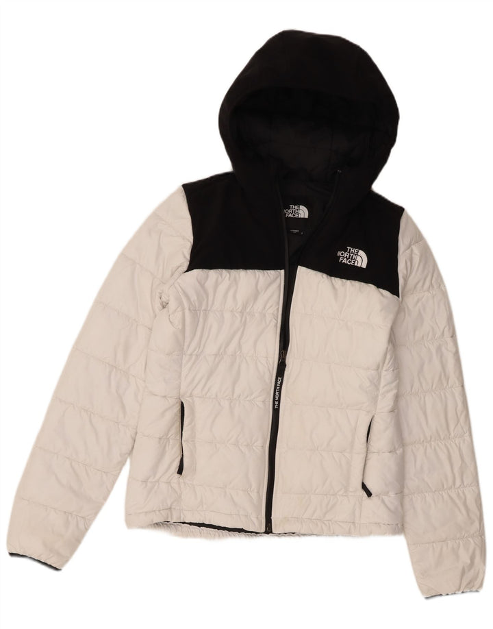The North Face Polstret hættejakke til kvinder UK 10 Small White Colourblock