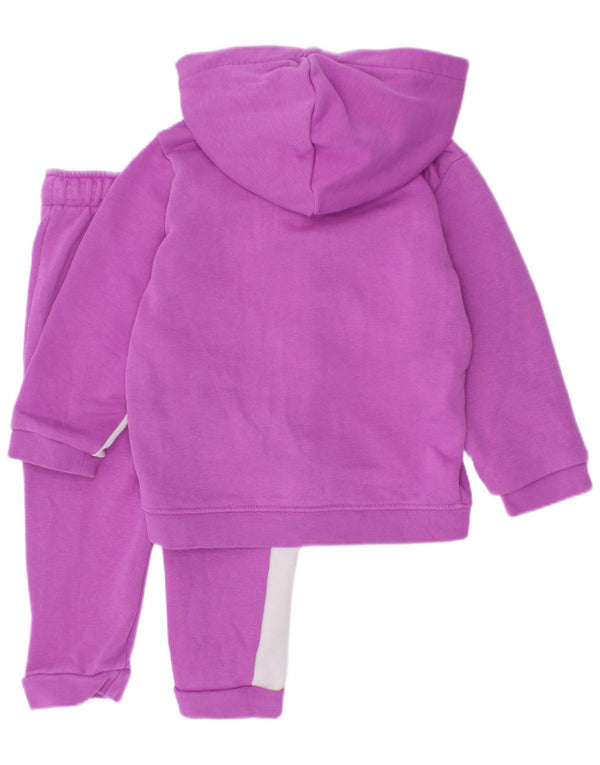 Puma Baby Girls Grafisk hel træningsdragt 9-12 måneder Lilla Colourblock