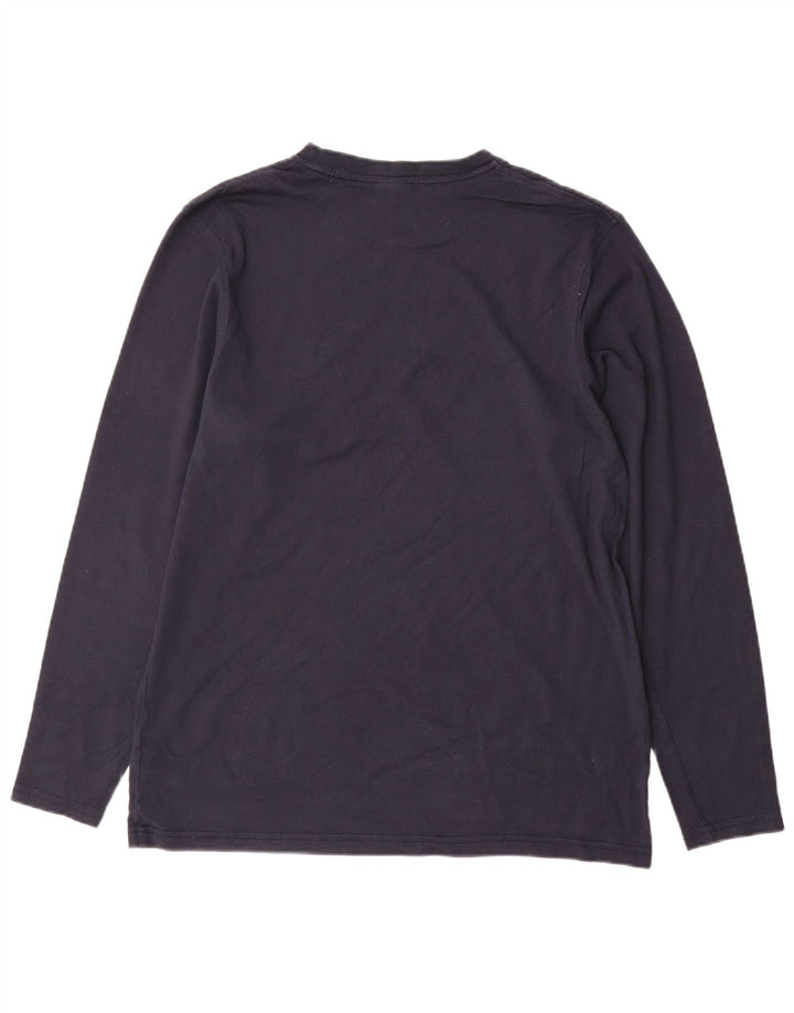 NIKE Langærmet herretop UK 39/41 Mellem marineblå bomuld