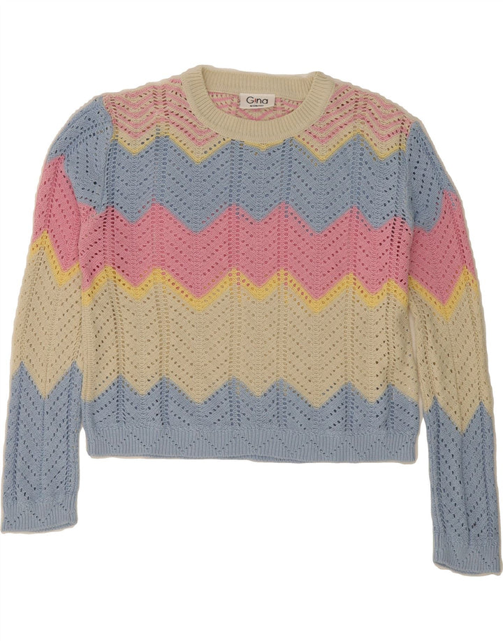 VINTAGE Womens Crew Neck Jumper Sweater EU 38/40 Medium Multicoloured Vintage Vintage and Second-Hand Vintage from Messina Hembry 
