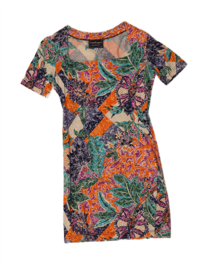 VINTAGE Womens Sheath Dress UK 12 Medium Multicoloured Floral Cotton Vintage Vintage and Second-Hand Vintage from Messina Hembry 