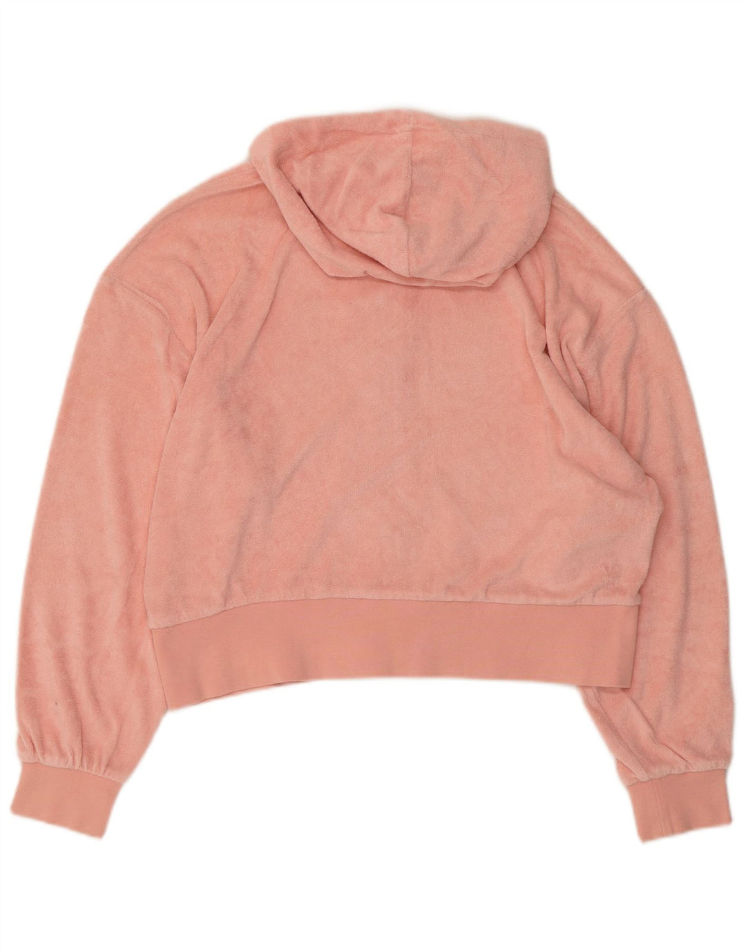 PUMA Womens Crop Velour Hættetrøje Sweater UK 14 Large Pink