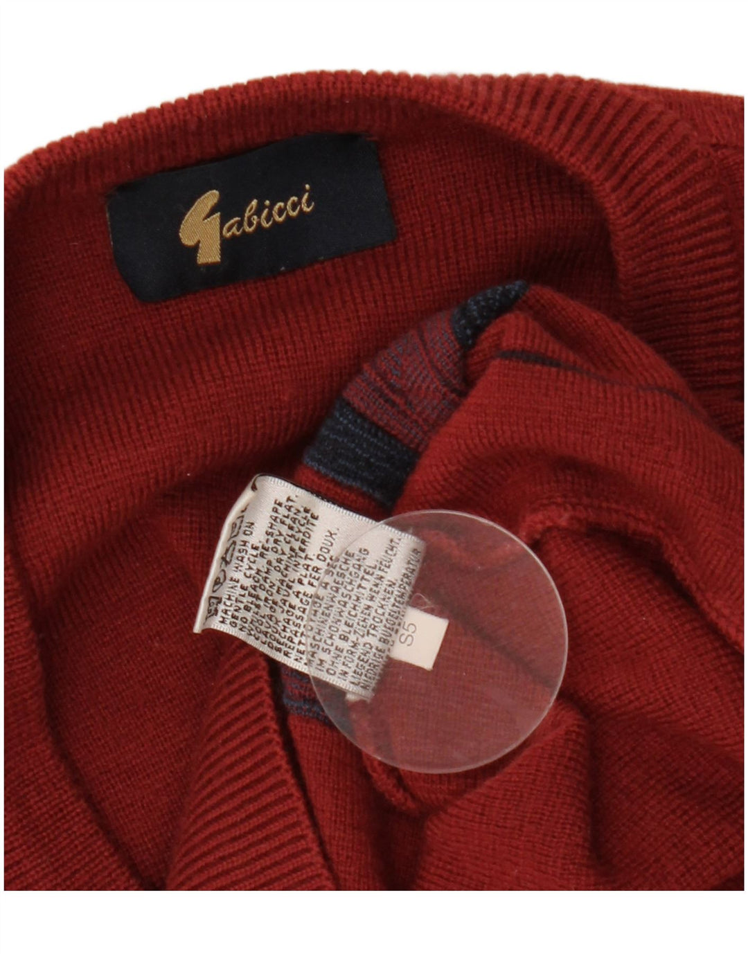 GABICCI Dame Oversized V-hals sweater UK 10 Lille rød stribet