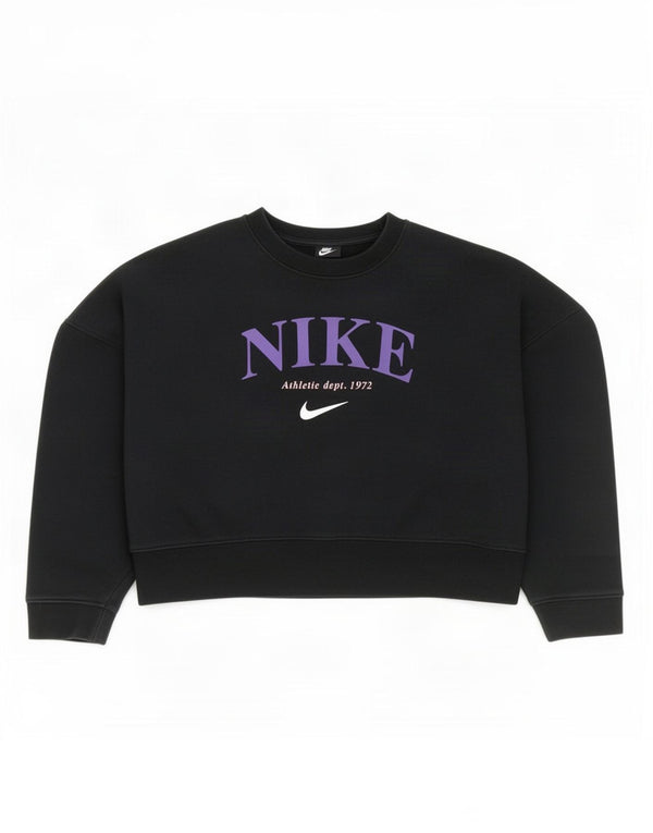 Nike Girls Crop Graphic Sweatshirt Jumper 8-9 år Lille sort bomuld