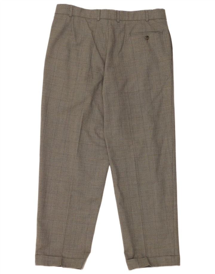 Marks & Spencer Herre Pegged Suit Bukser W36 L29 Grå ternet uld