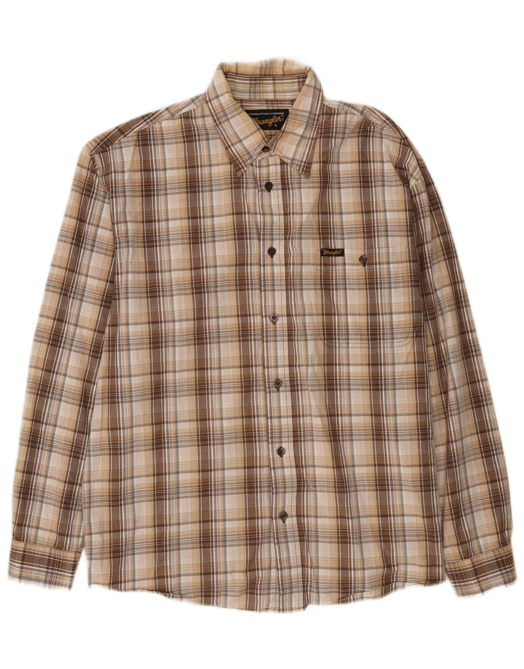 Wrangler herreskjorte stor beige ternet bomuld